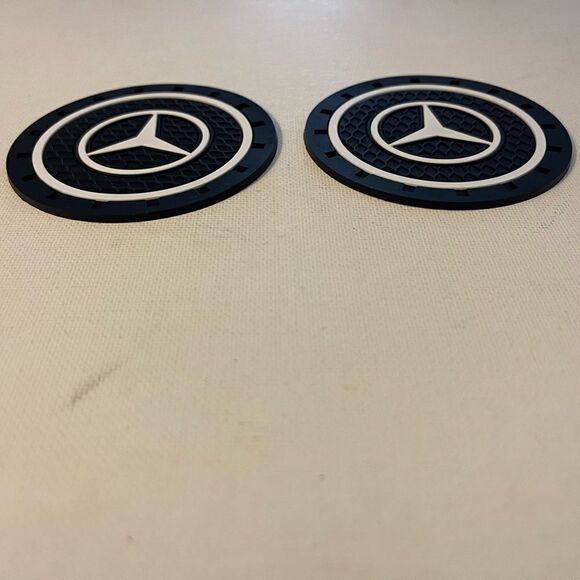 Mercedes Benz Logo Car Cup Holder Coasters set of 2 NWT - Picture 3 of 4